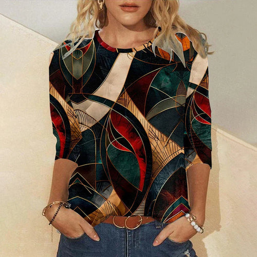 Camiseta con estampado abstracto vintage