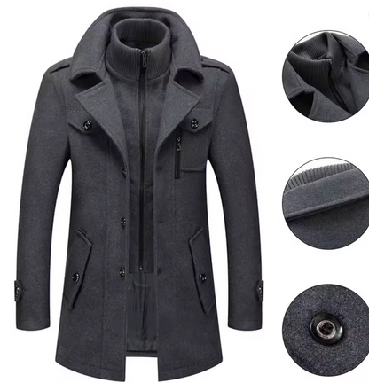 Abrigo de invierno Peaky Blinders | Gabardina de lujo con doble cuello para hombre